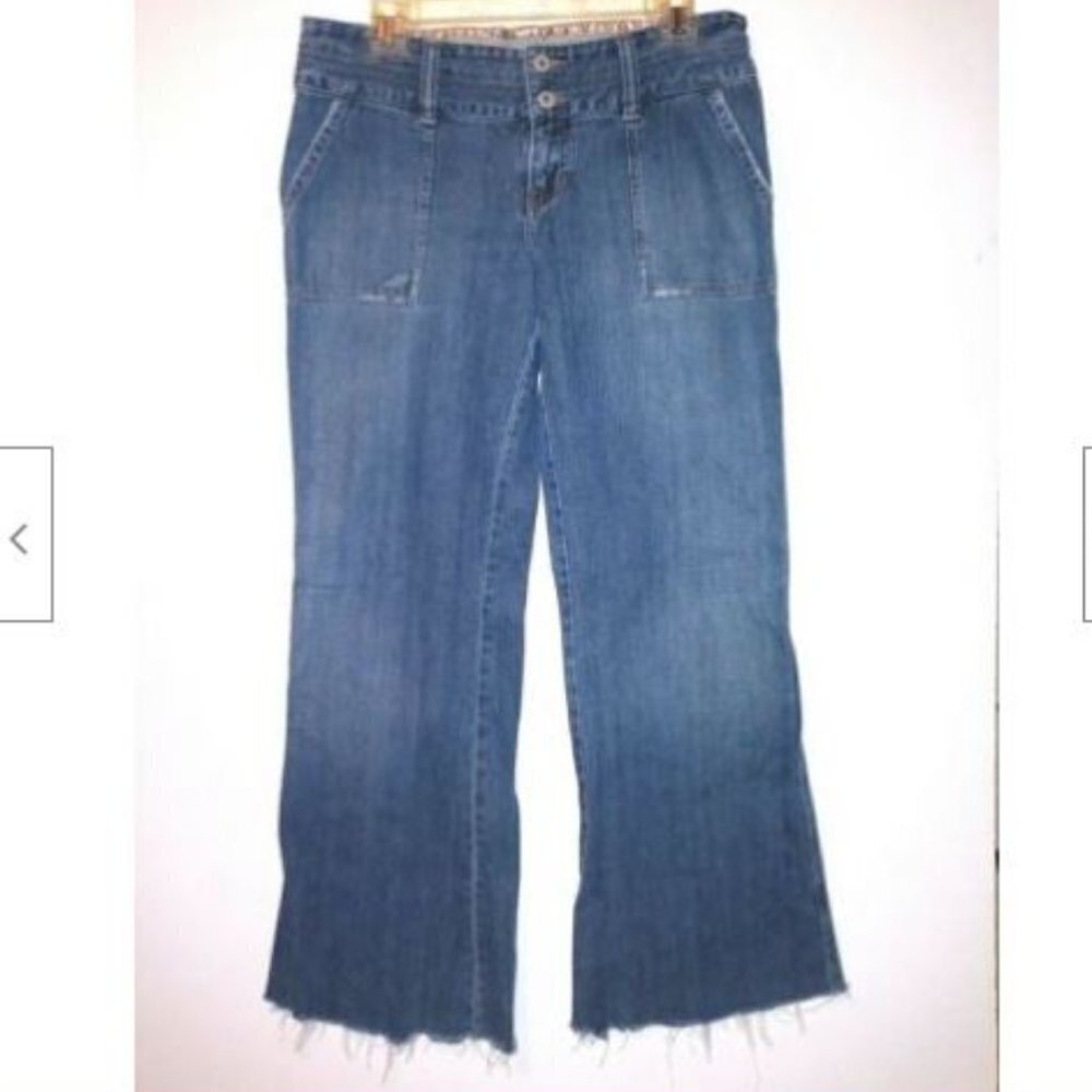 Abercrombie & Fitch jeans raw hem ankle flare Sz 4